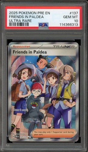 Pokemon Friends in Paldea Prismatic Evolutions Ultra Rare #137 PSA 10 Gem Mint