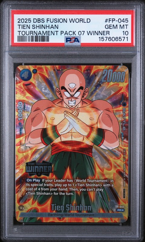 2025 DBS FUSION WORLD TOURNAMENT PACK 07 WINNER #FP-045 TIEN SHINHAN PSA 10