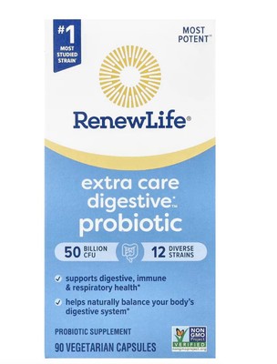 Renew Life Ex Care Digest Probiotic 50 Bill. CFU 90 Caps EXP 4/26+ FREE SHIPPING