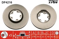 2X TRW Bremsscheibe DF4216 FüR Transit Ford Tourneo Bus F_E_ F_F_ F_G_ Fae_ Faf_