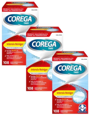 ✅ COREGA TABS Intensiv Reiniger Rundumschutz 4 in 1 Reinigungssystem 324 Tabs ✅ - Bild 1 von 2