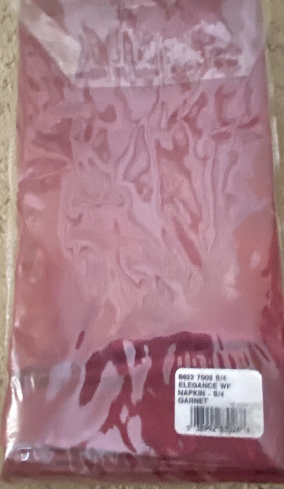 Juego de 4 servilletas de mesa WATERFORD 21 pulgadas cuadradas granate jacquard de lujo nuevas Foto 2 de 4