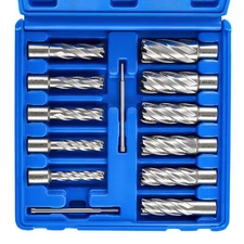 Annular Cutter Set 1/2'' to 1-1/16'' 3/4" Weldon Shank Mag Drill Bits Magnetic