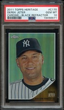 2011 Topps Heritage Chrome Black Refractor /62 Derek Jeter PSA 10 Pop 1