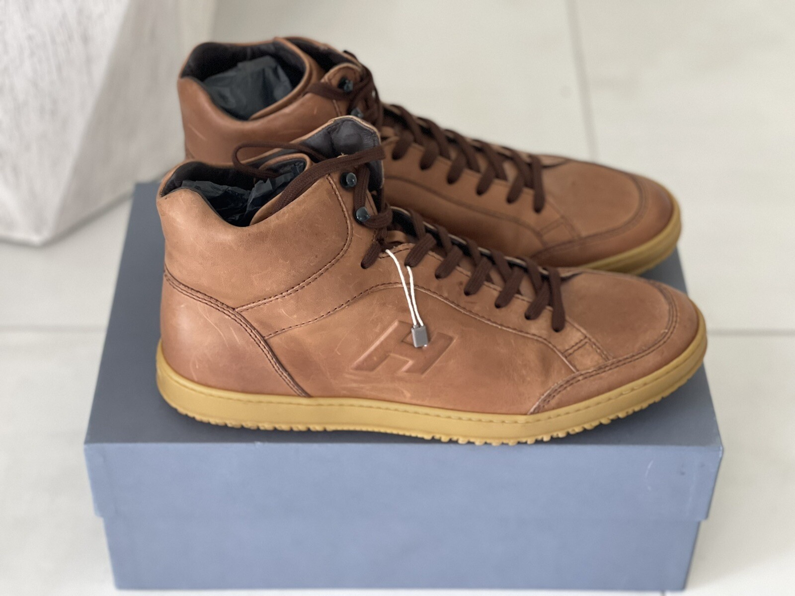 SAOLA Sneakers Derby taglio medio Hogan da uomo HXM1680B740AK5S013 UK 9 US10 nuove con scatola