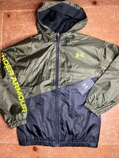 Under Armour Boys Wintuck Hooded Zip Windbreaker Youth Green Small Medium NWT