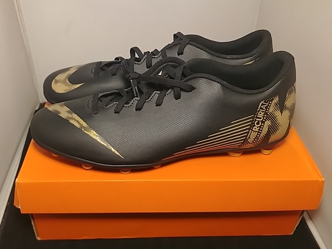 Nike Vapor 12 Club FG BLACK GOLD Soccer Cleats Men Size 12 Women size 13.5 NIB! image 8