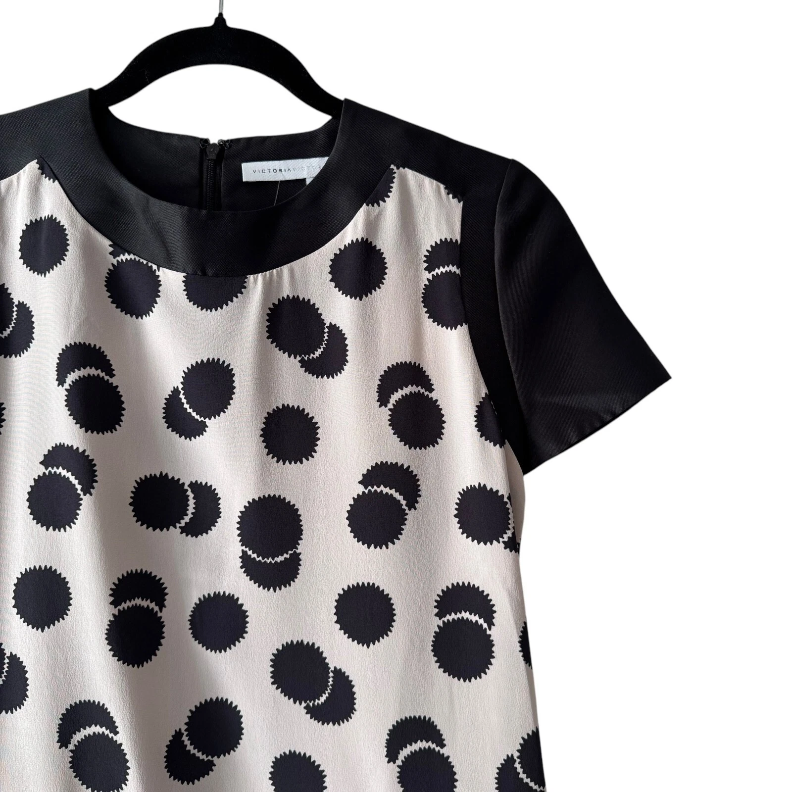 UNDERCOVER Abito Victoria Beckham taglia 4 stampato seta crepe tubino neutro designer preppy