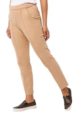 Isaac Mizrahi Live! Elements 24/7 Stretch Knit Ankle Pant Medium Camel