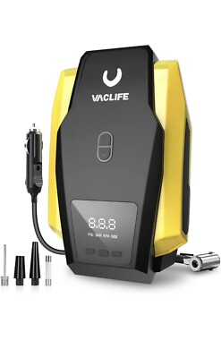 VacLife Air Compressor Tire Inflator LED Light | 12V DC | Air Pump for Car Tires