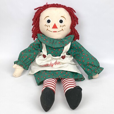VTG 1998 Raggedy Ann 22 in. Doll Hasbro Snowden & Friends Green Dress w/  Hearts | eBay