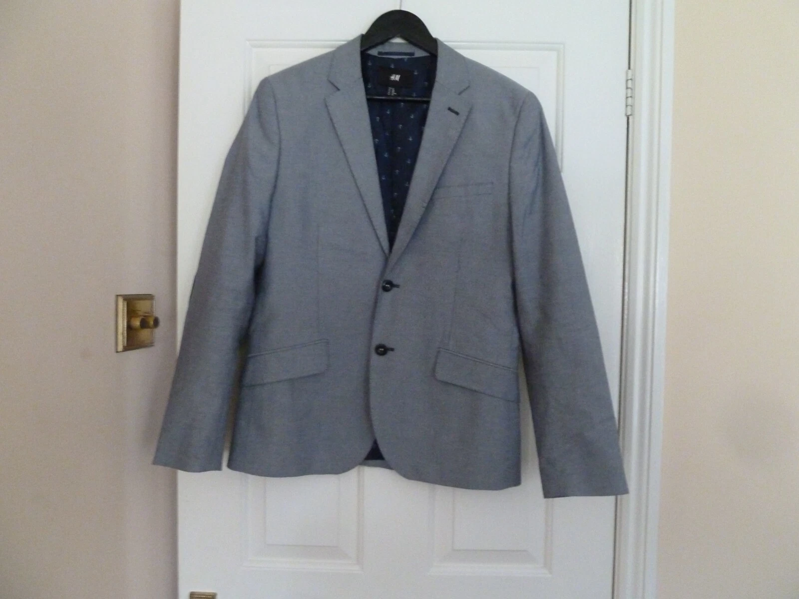 Mens H&M Casual Blazer Jacket Size 38R Blue