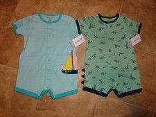 2 Baby Boys Carters Summer Outfits Sets Rompers Size 3m NWT