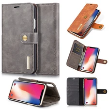For iPhone X / XR / XS Max Detachable Wallet Leather Flip Case with Card Holder