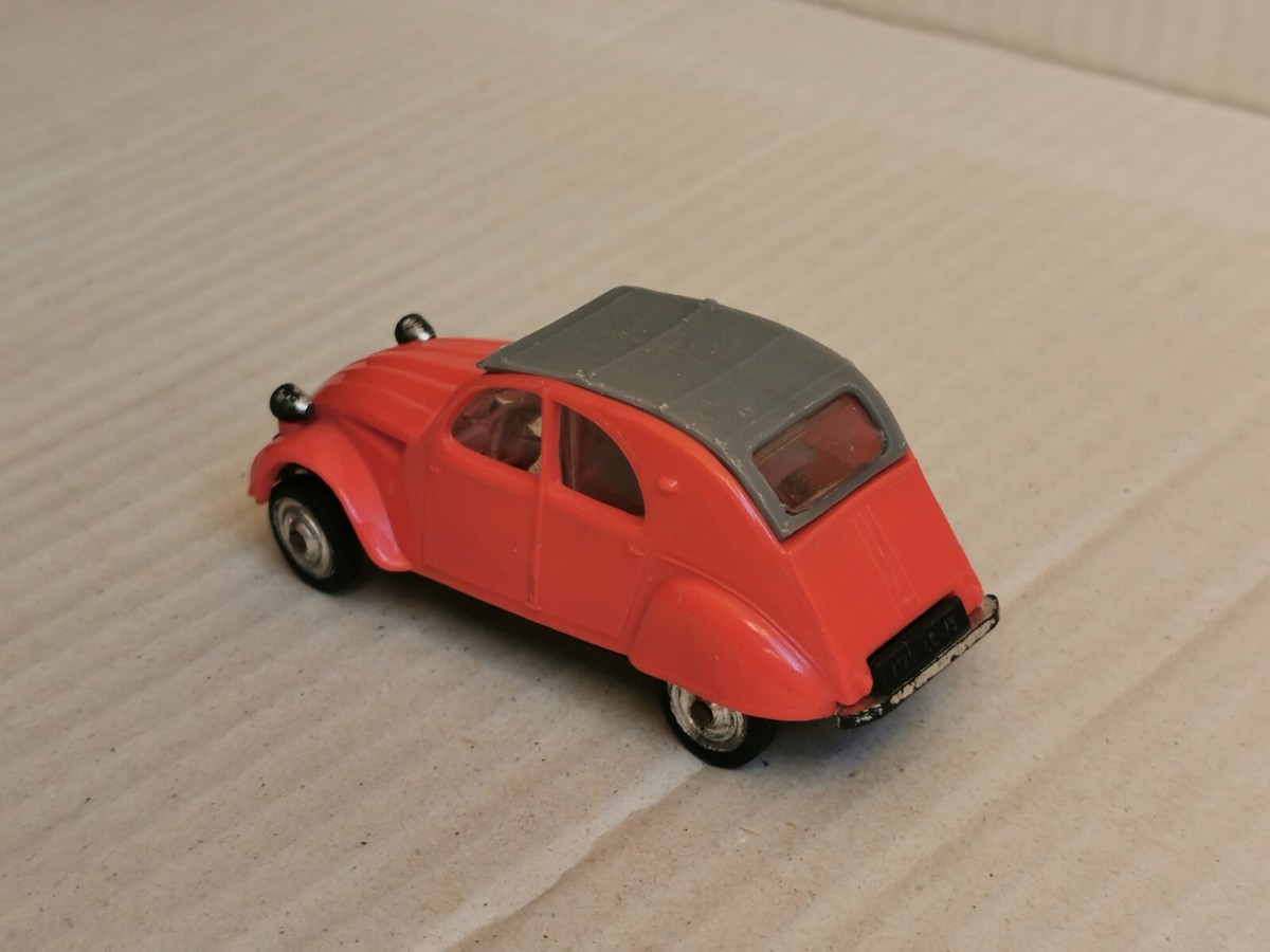 Rare Vintage 1/43 Norev Citroen 2CV AZ Luxe In Red Plastic