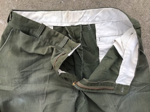 Vintage Montgomery Ward Green Twill Work Trousers with Watch Pocket - Picture 7 of 10