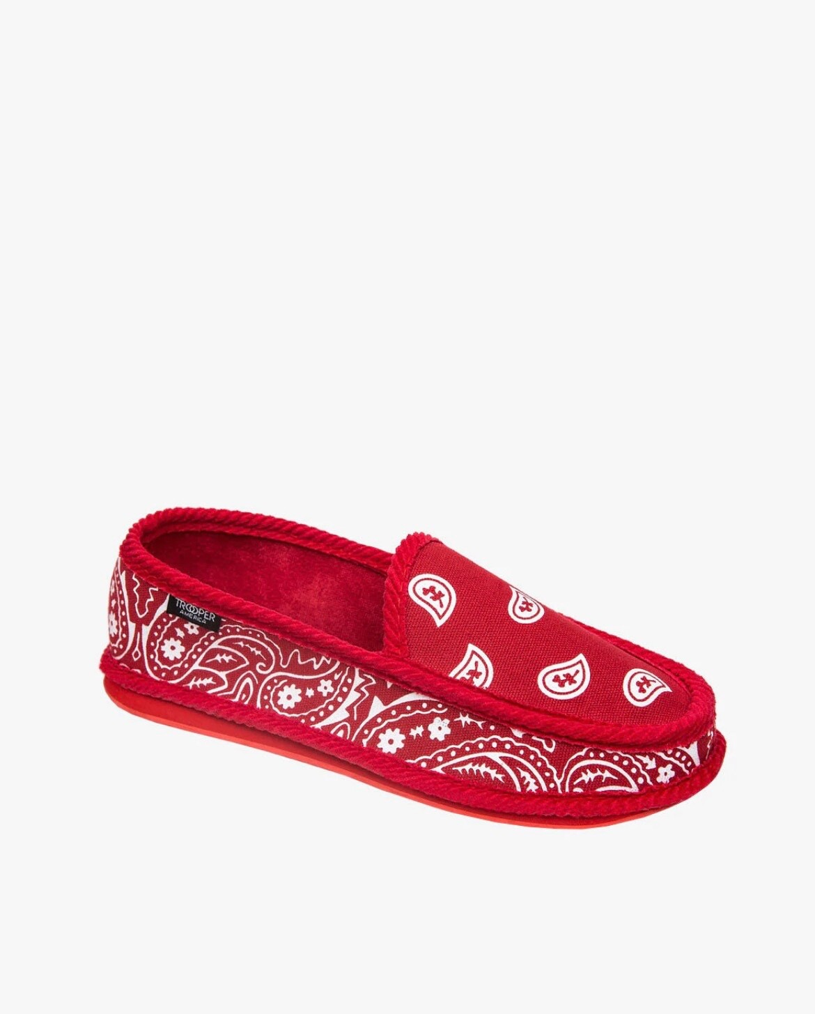 Red Bandana Slippers House Shoes Trooper America Paisley Dodger Lowrider Sz 10