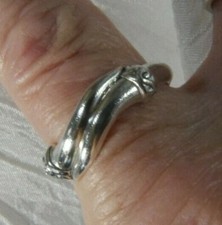 Double Wave Sterling Silver 0.925 Estate Band Ring size 7.25