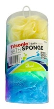 Bath Sponge Shower Loofahs 3-Count Mesh Pouf Bath Scrunchies Body Wash Puff