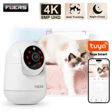 Tuya Smart WiFi IP Pets Camera Home Security Camera 4K 8MP HD Video Night Vision