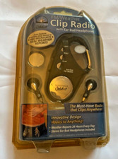 NEW Innovage Outdoor FM Digital CLIP RADIO with Earbuds/Headphones BLACK SILVER