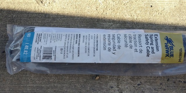 Blue Hawk 90-lb Steel Garage Door Extension Spring and Safety Cable for sale