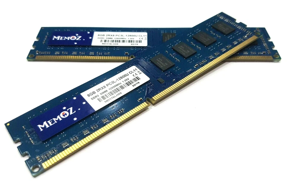 Memoz 16GB DDR3 2x 8GB Desktop RAM 1600MHz PC3L 12800U DIMM Memoz 5 Years Wnty - image 3 of 4