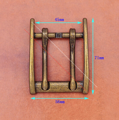Antike Messing Double Pin Leathercraft Gürtelschnalle Passend für 45mm Riemen