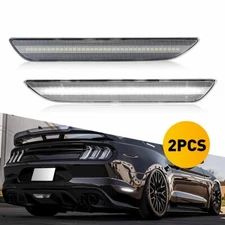 For Mustang 2015-up Clear Lens White LED Rear Side Marker Lamps Reflector Lights