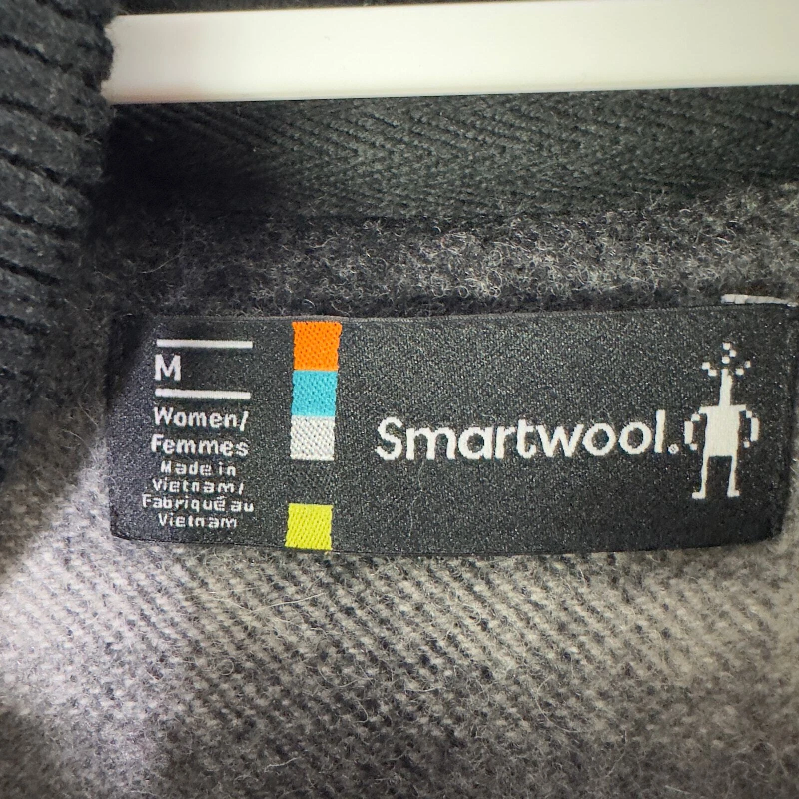 smartwool ibera bomber plaid full zip wool euc jacket