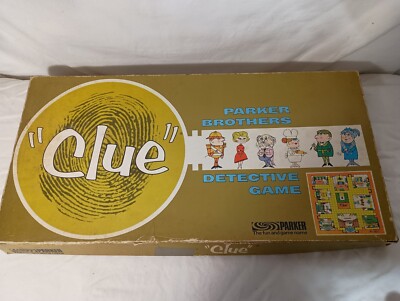 Clue Detective Board Game Parker Brothers 1963 Mostly Complete Vintage