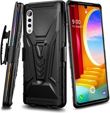 LG Velvet 5G Case Heavy Duty Armor Case With Belt Clip Holster NEW