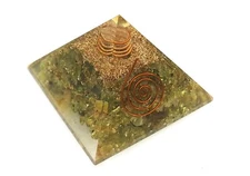 Orgone 50mm chakra peridot reiki healing crystal pyramid 6G EMF PROTECTION
