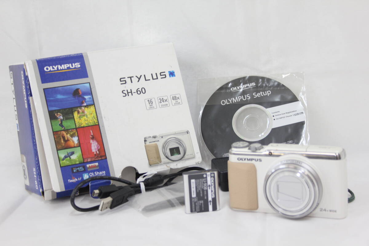 OLYMPUS STYLUS SH-60 (ホワイト) OLYMPUS STYLUS SH-60 White Compact Digital Camera English