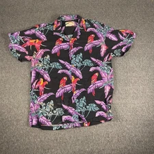 PARADISE FOUND Men's Jungle Bird Magnum PI Hawaiian Shirt Size L