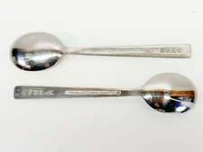 2 Vintage BOAC Airlines Atkinson Brothers Stainless Small Spoon British Overseas