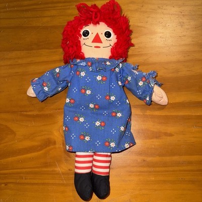 Vintage Raggedy Ann Stuffed Doll. 12 inch. Ripped sleeve pictured
