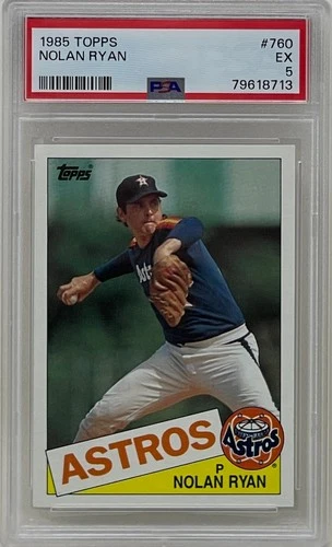 Nolan Ryan 1985 Topps Houston Astros MLB Baseball Trading Card #760 PSA 5