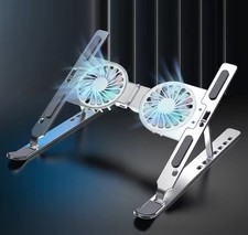 Laptop Cooling Pad 11-17" Stand Riser Dual USB Fan Ventilation Portable Foldable