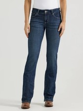 Women's Wrangler Essential Mid-Rise Bootcut Jean in Denim 09MWZDO - BEST SELLER