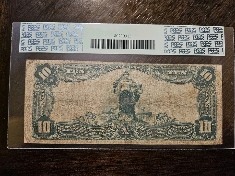 1902 $10 National Currency Bank Note Danville, Indiana - Image 2 of 2