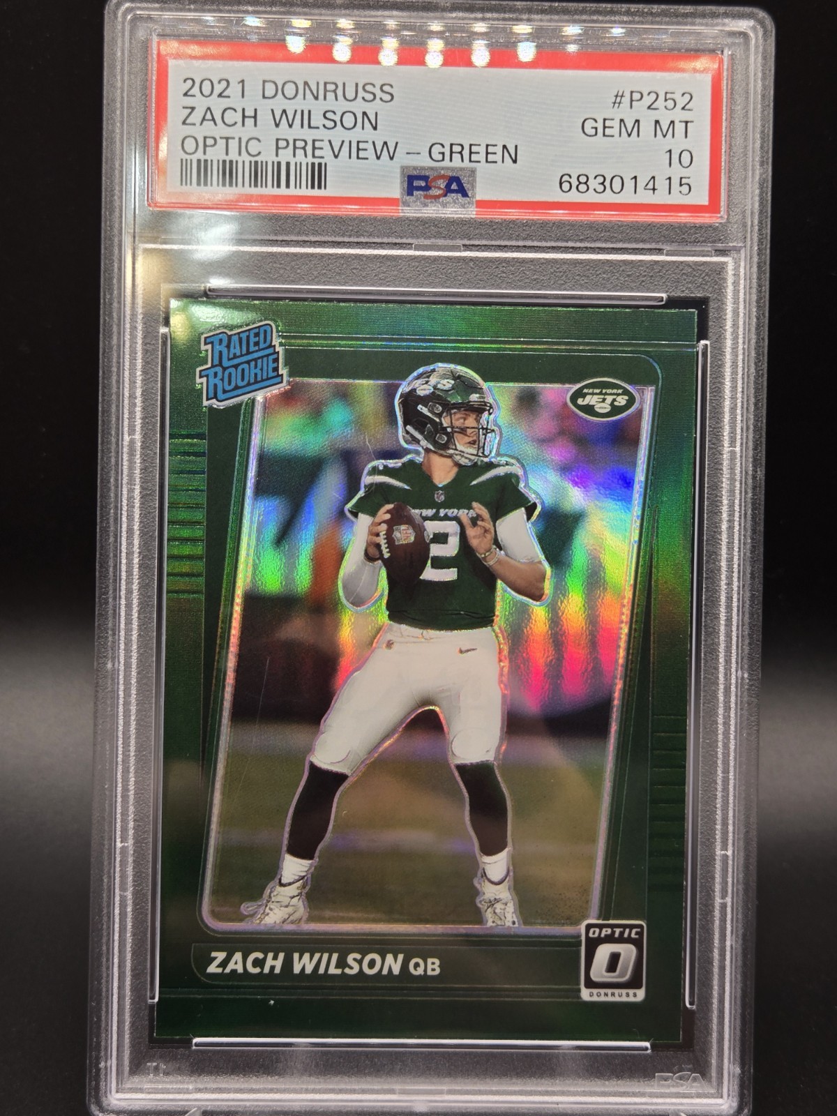 Zach Wilson Panini Donruss #P252 Optic Preview-Green