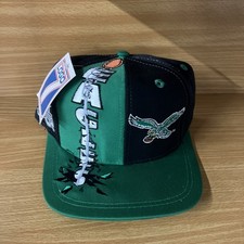 Vintage 90s Rare Kelly Green Philadelphia Eagles Logo 7 Snapback Hat Deadstock