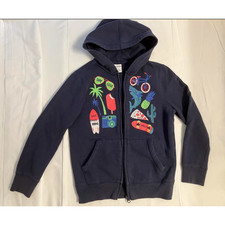 Navy Blue Spotted Zebra Hoodie Size M Boys/Girls