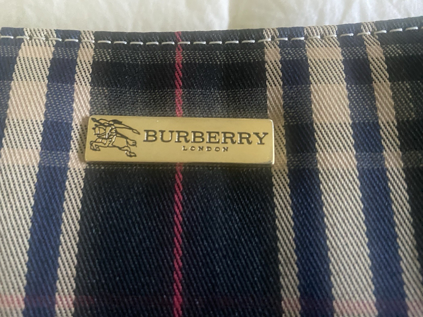 VINTAGE Japanese Burberry London Blue Label Nova Check Pattern Canvas  bag image 6