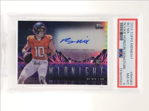 BO NIX 2024 TOPPS MIDNIGHT ROOKIE HORIZON SIGNATURES RC AUTO PSA 8 Q0004