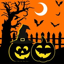 Iconikal 75-Count Halloween 64 Count (Pack of 1), Pumpkin Patch Sillhouette