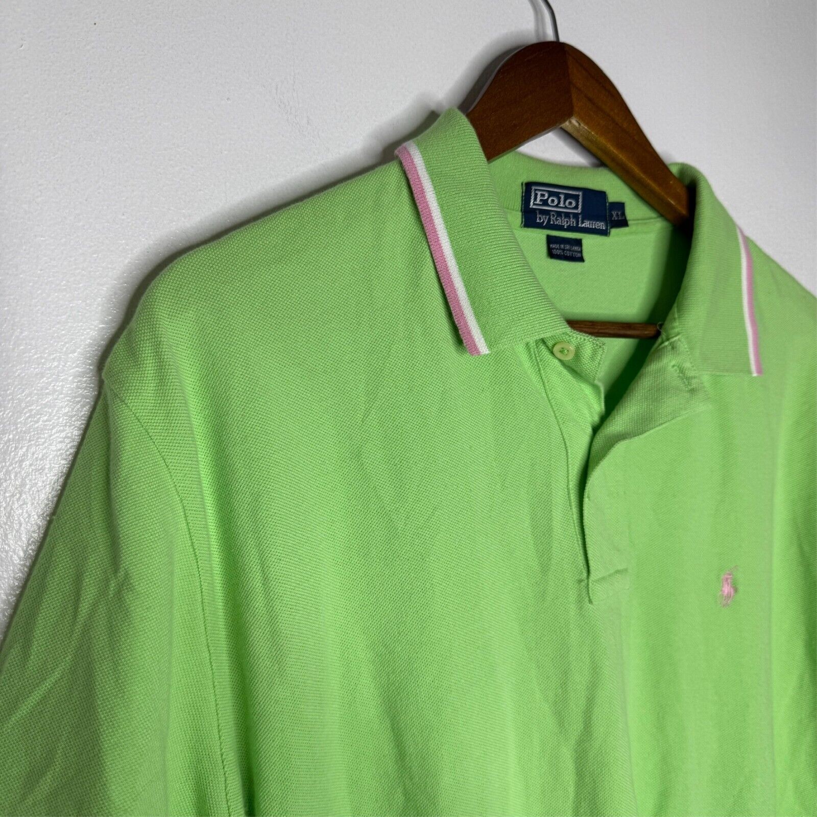 Polo Ralph Lauren XL Green Polo Shirt Vintage Preppy Tennis Golf Classic Men