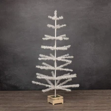 Ragon House Germany Style 48" Ivory Goose Feather Tree in Stenciled Wood Base