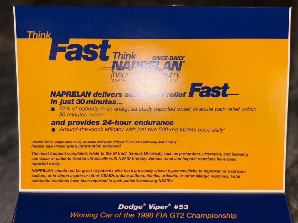 РЕДКАЯ NAPRELAN DODGE VIPER 1998 FIA GT2 ПОБЕДИТЕЛЬ МАСШТАБ АВТОМОБИЛЯ CARNRICK PHARMA СПОНСОР - Изображение 4 из 4